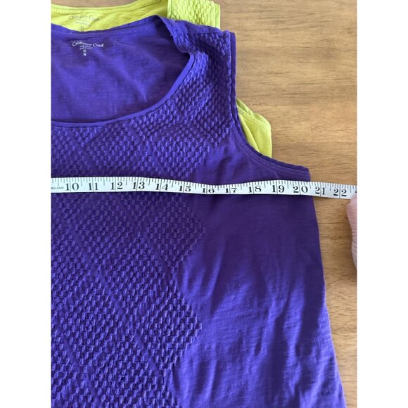 Coldwater Creek Womens XL Sleeveless Tank Tops Lime Green & Purple Textured - Picture 7 of 7
